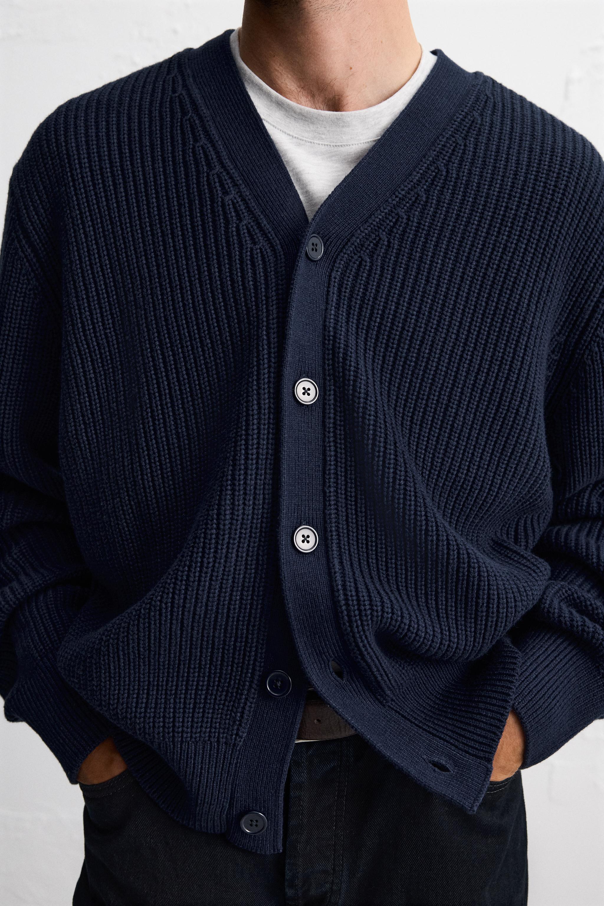 COTTON - WOOL RIB CARDIGAN Product Image