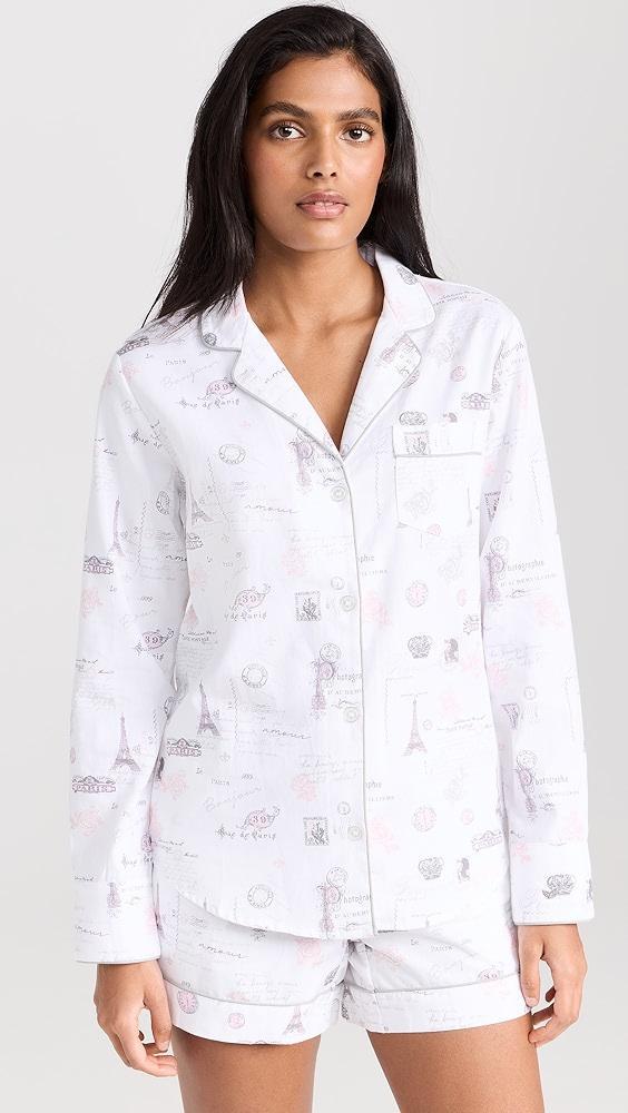 Petite Plume Women's Paris Musings Long Sleeve PJ Set | Shopbop Product Image