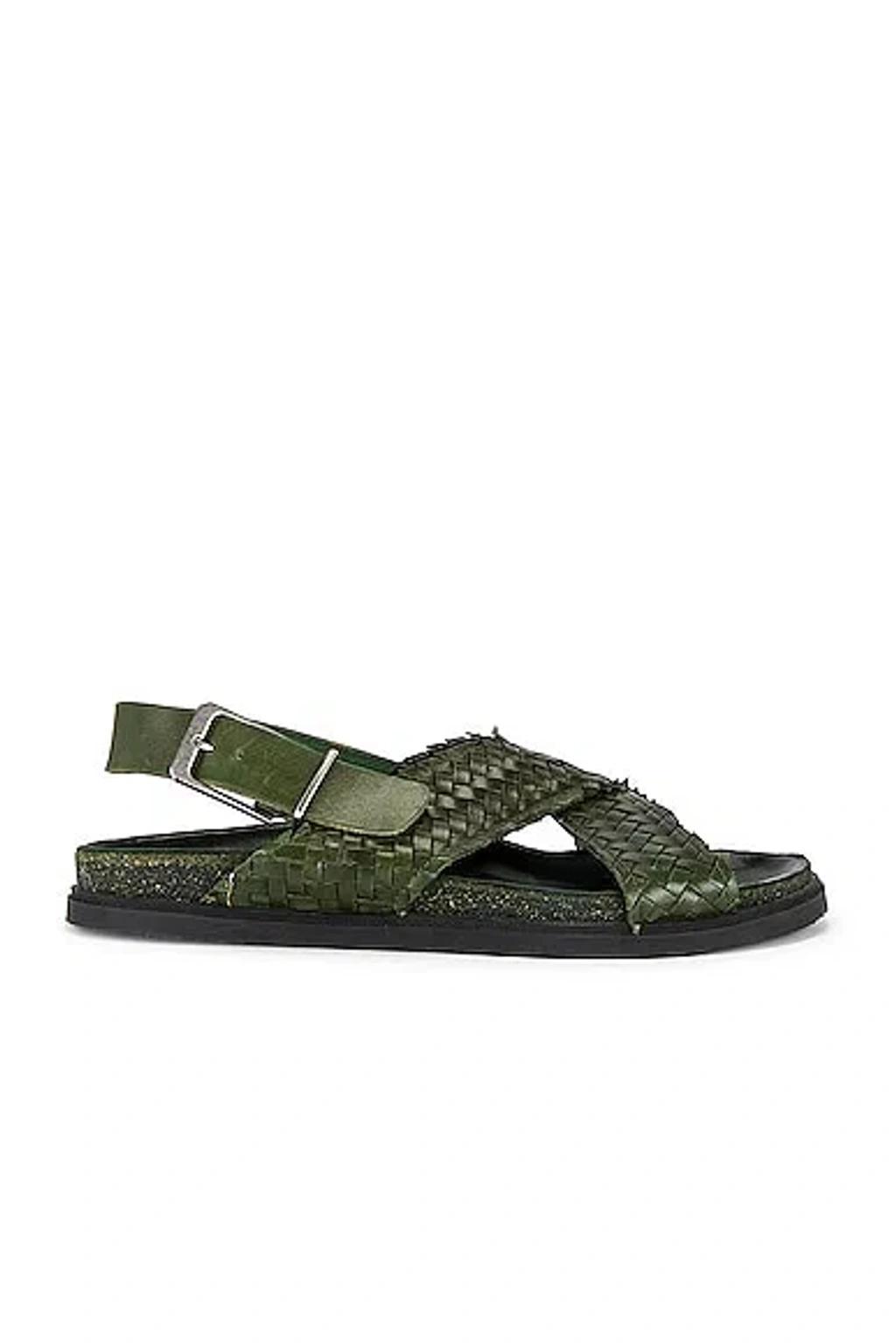 Buckle Sandal In Dark Green Product Image