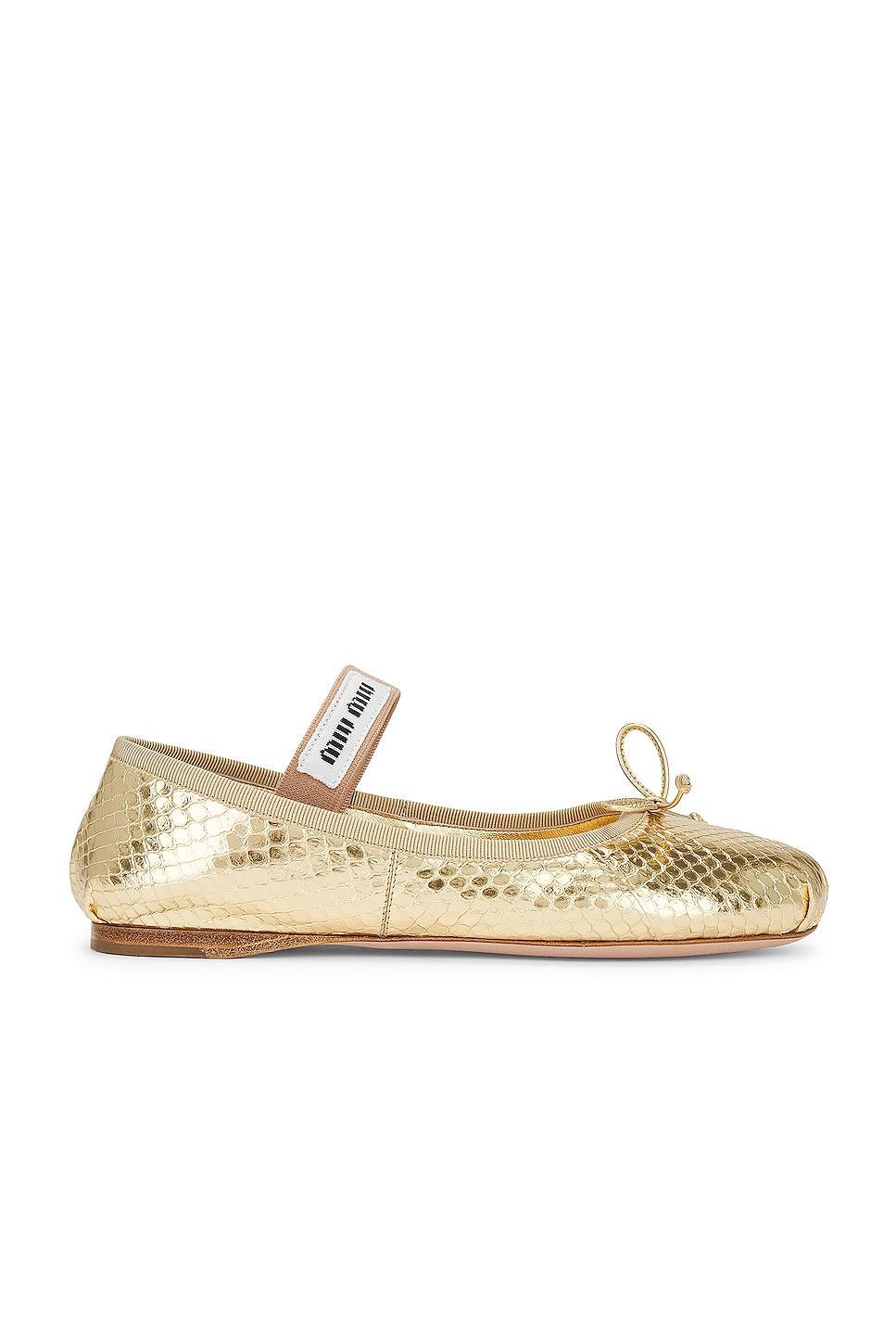 Miu Miu Ballerina in Metallic Gold product image