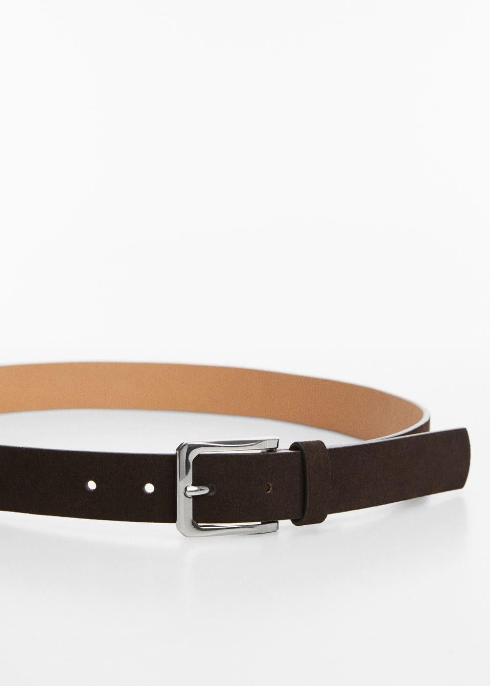 MANGO MAN - Suede belt chocolateMen Product Image