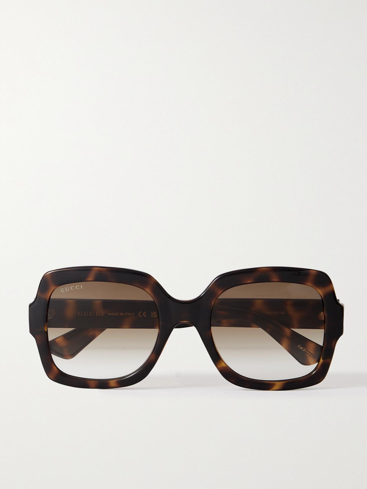 Gg Oversized Square-frame Tortoiseshell Acetate Sunglasses Product Image