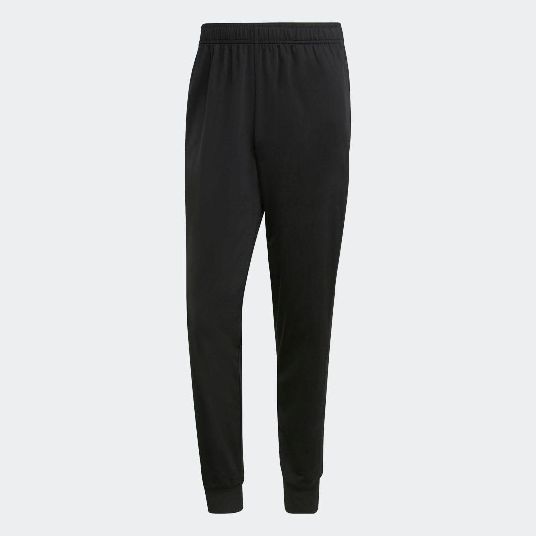 adidas Mens Essentials Warm-Up Tapered 3-Stripes Track Pants - Black/Black Product Image