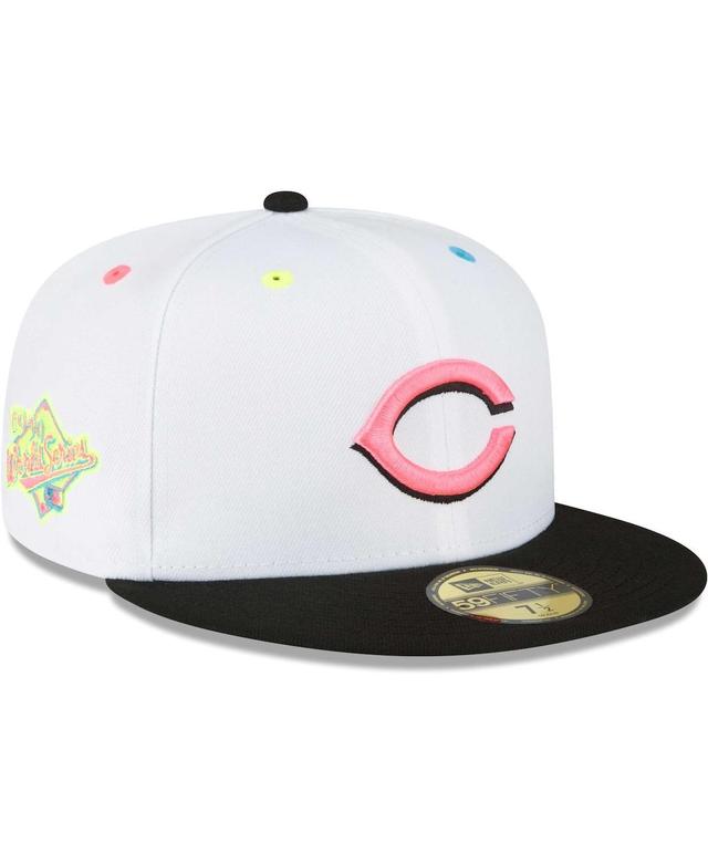 Mens New Era White Cincinnati Reds Neon Eye 59FIFTY Fitted Hat Product Image