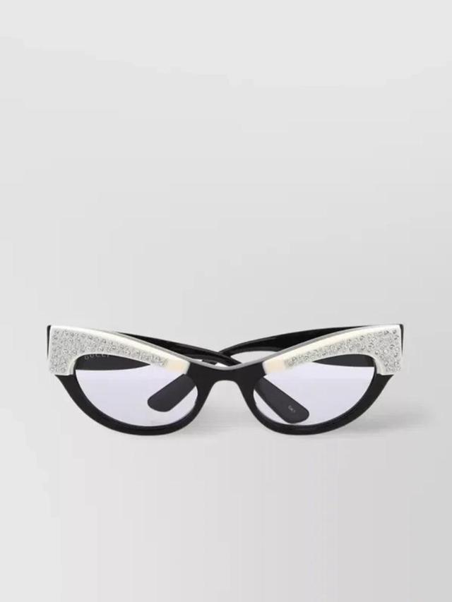 Embellished Detail Sunglasses In Dark In White Product Image