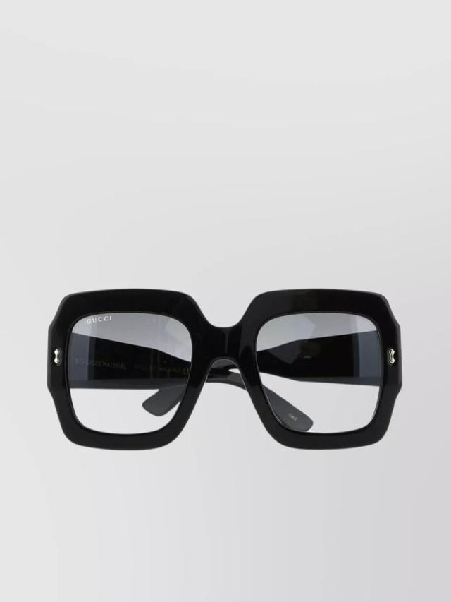 Bold Square Frame Acetate Sunglasses In Black Product Image