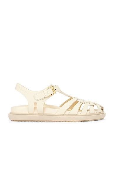 Marni Strap Sandal in White Product Image