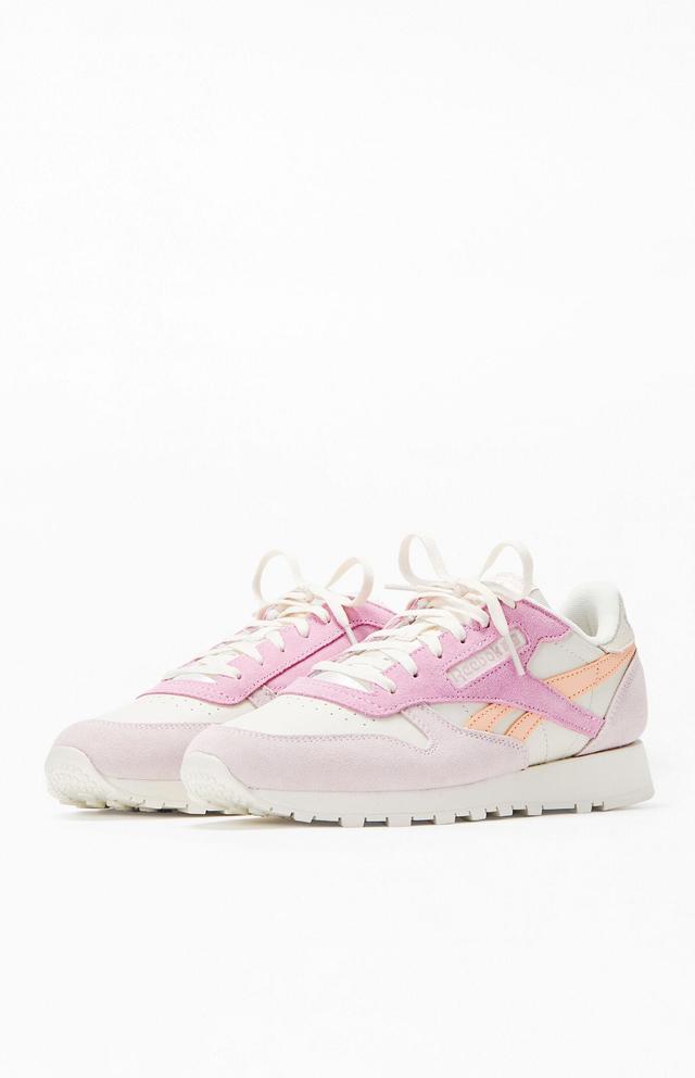 Womens Reebok Classic Leather Athletic Shoe - Chalk / Peach / Lily Product Image