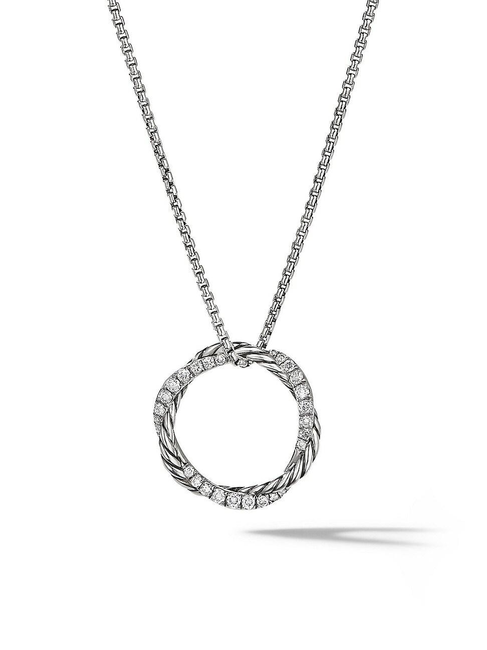 Womens Petite Infinity Pendant Necklace With Diamonds Product Image