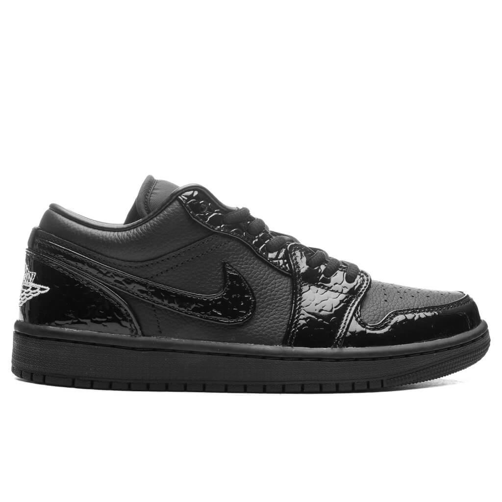 Air Jordan 1 Low SE Women's - Black/Black/White/Metallic Silver Female Product Image