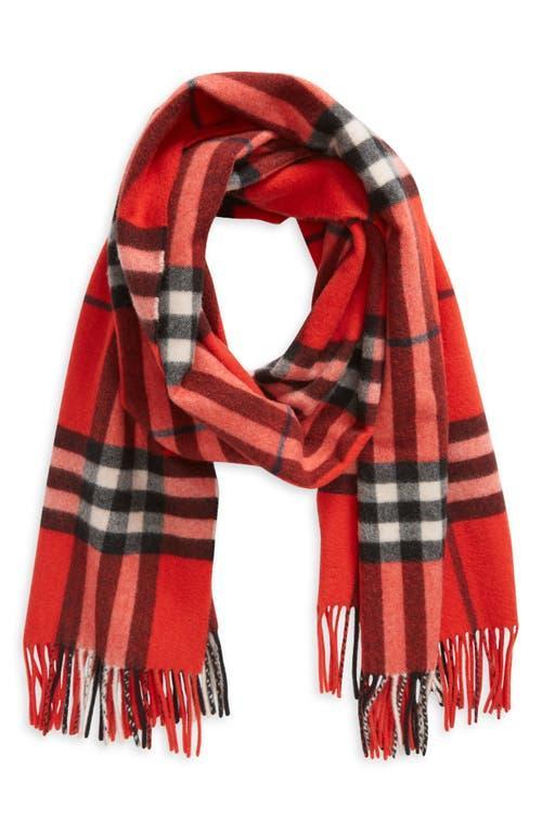 BURBERRY Check Washed Cashmere Scarf In Red Product Image