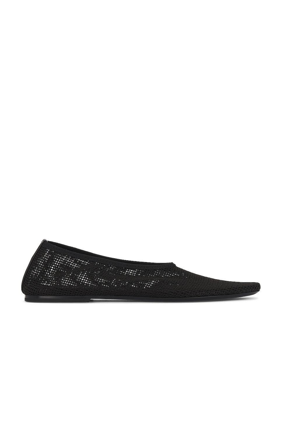 KHAITE Maiden Ballerina Flat in Black - Black. Size 37.5 (also in 36, 38, 38.5, 39, 39.5, 41). Product Image