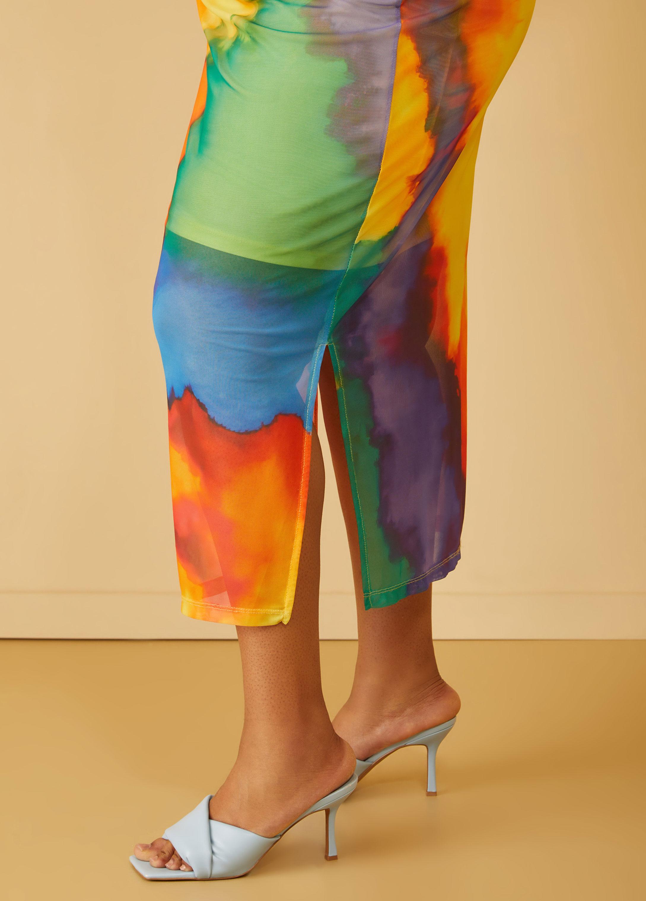 Tie Dyed Mesh Midaxi Dress Product Image