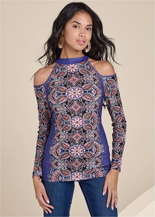 Paisley Cold-Shoulder Top Product Image