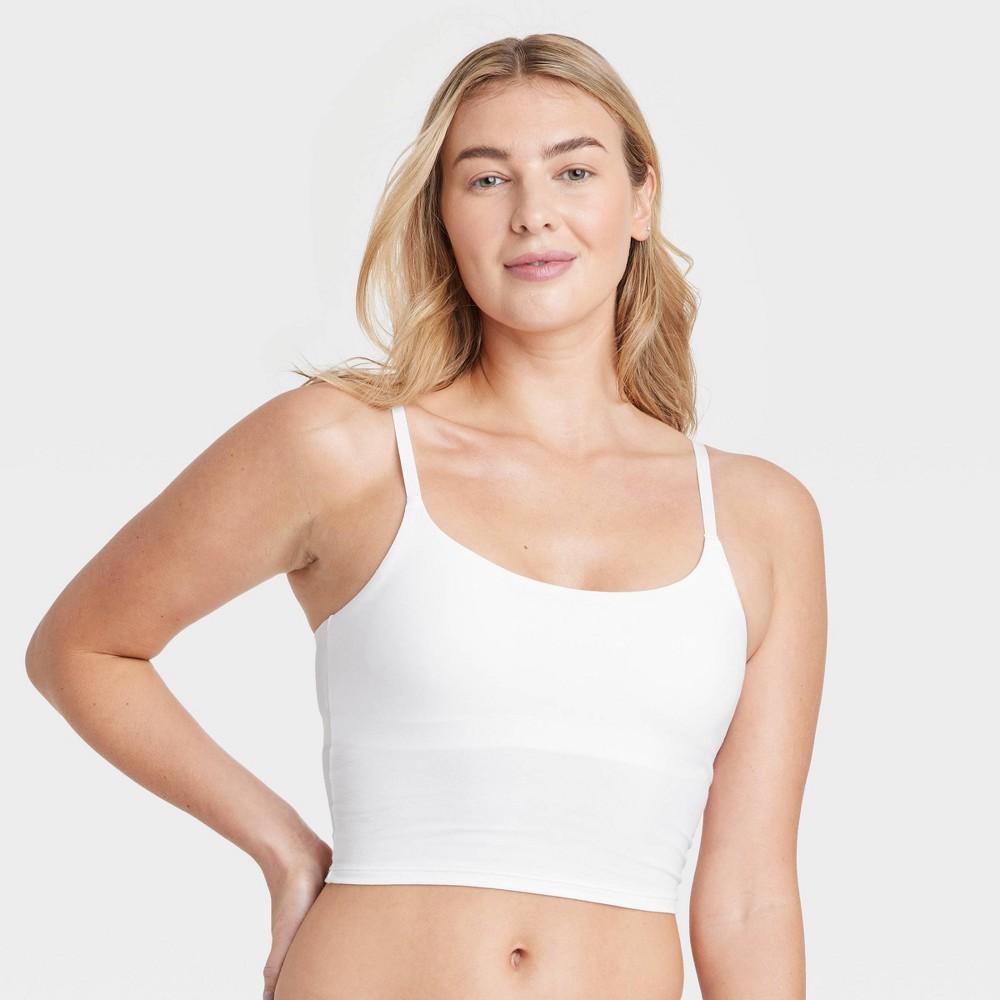 Womens Cotton Stretch Crop Cami Bralette - Auden White Product Image