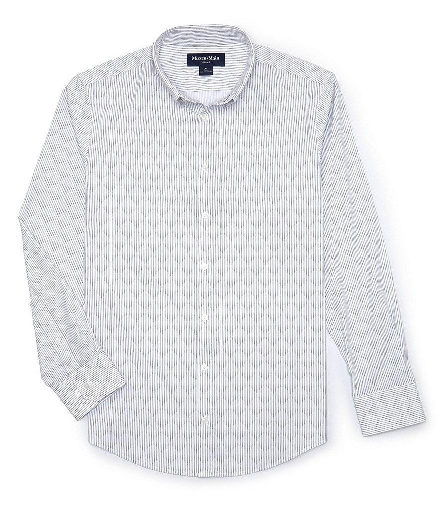 Mizzen+Main Leeward Performance Stretch Ombre Diamond Print Long Sleeve Woven Shirt Product Image