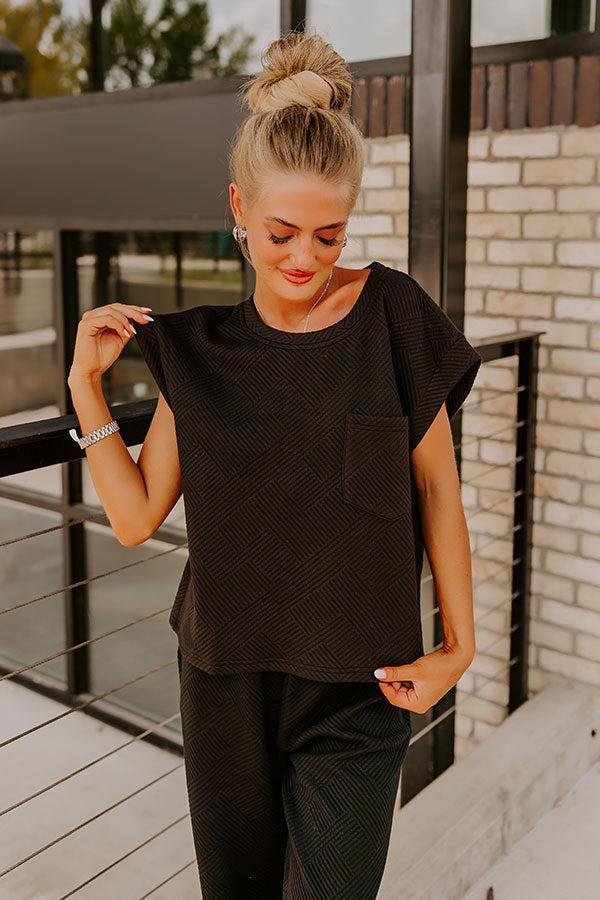 Cue The Cozy Shift Top in Black Product Image