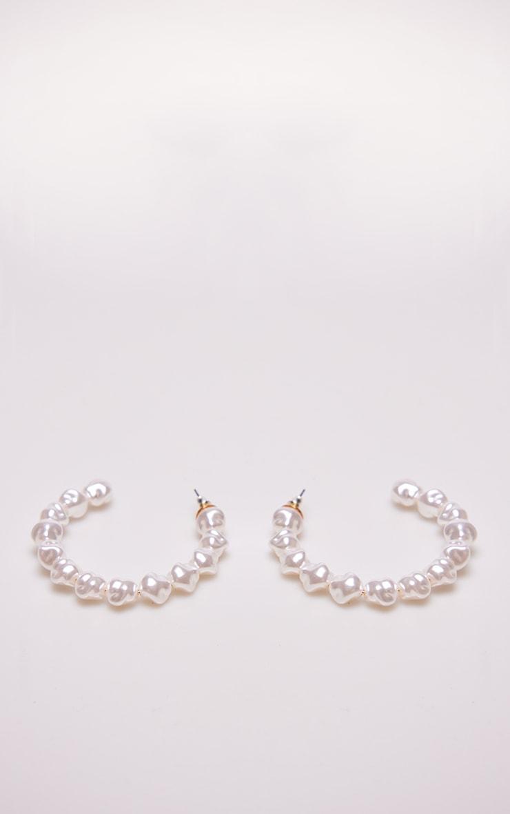 Pearl Abstract Hoop Earrings Product Image