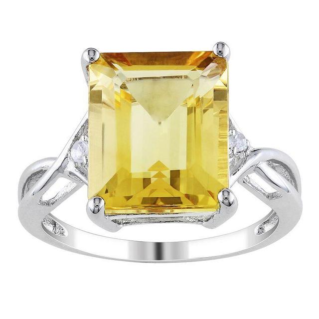 Stella Grace Sterling Silver Citrine & White Topaz Fashion Ring, Womens Product Image