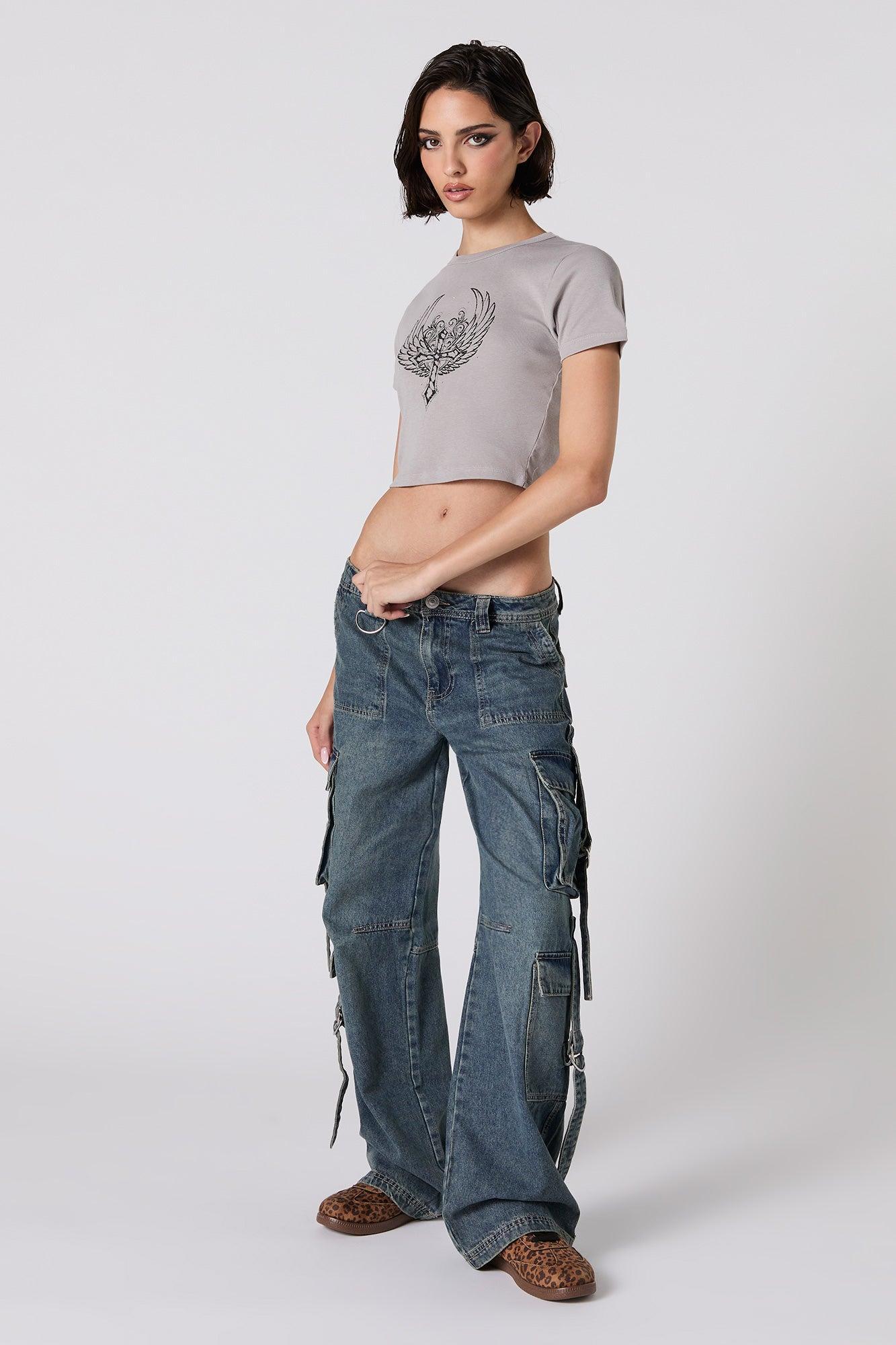 Mid Rise Utility Cargo Jean Female Product Image