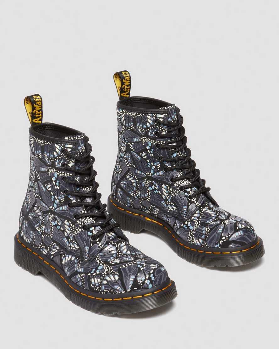 DR MARTENS 1460 Women's Butterfly Print Suede Lace Up Boots Product Image