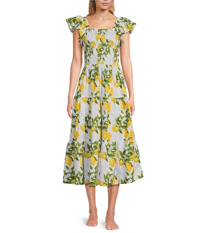 8 Oak Lane Woven Lemon Print Smocked House Dress Product Image