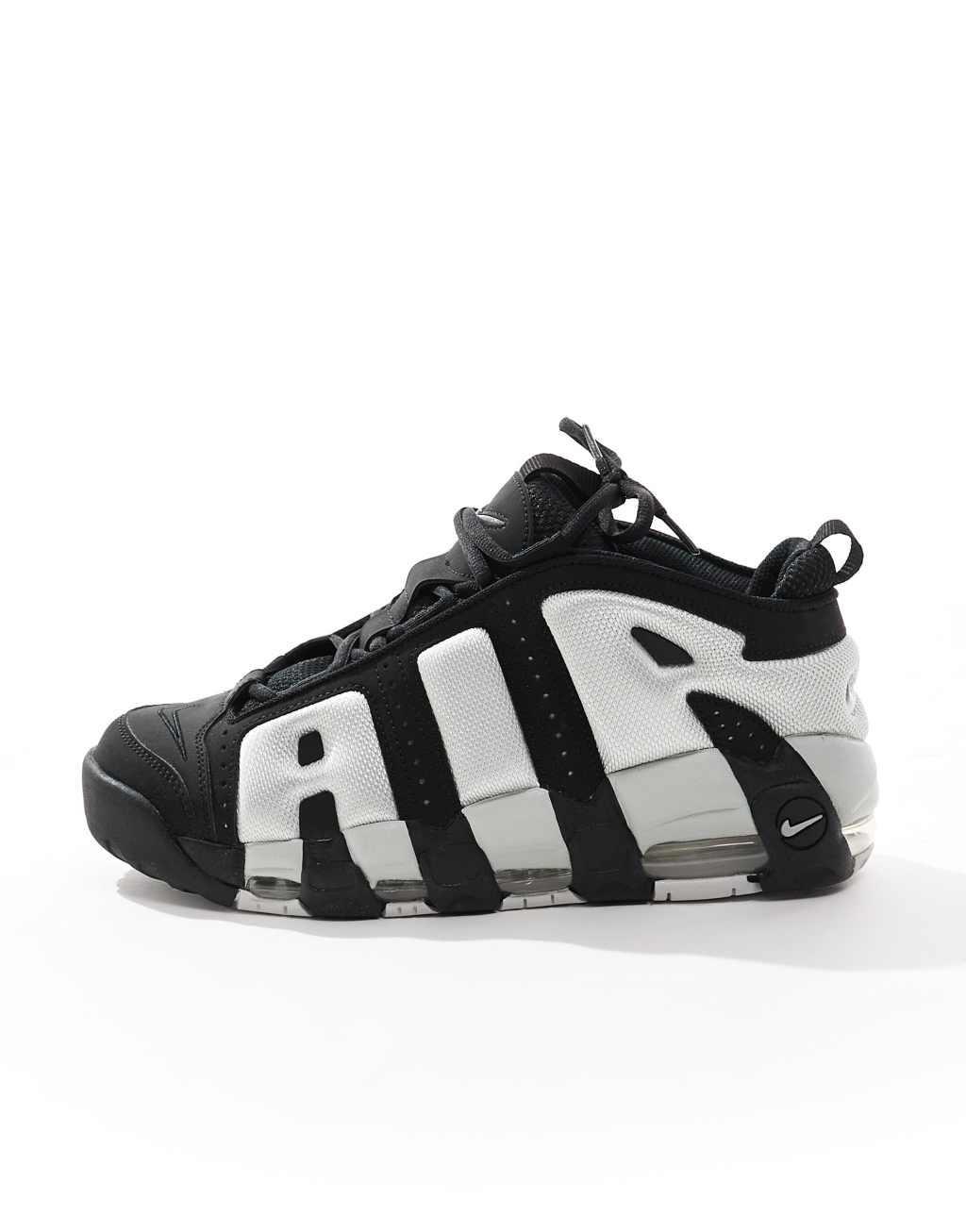 Nike Air More Uptempo Low sneakers in black and white Product Image