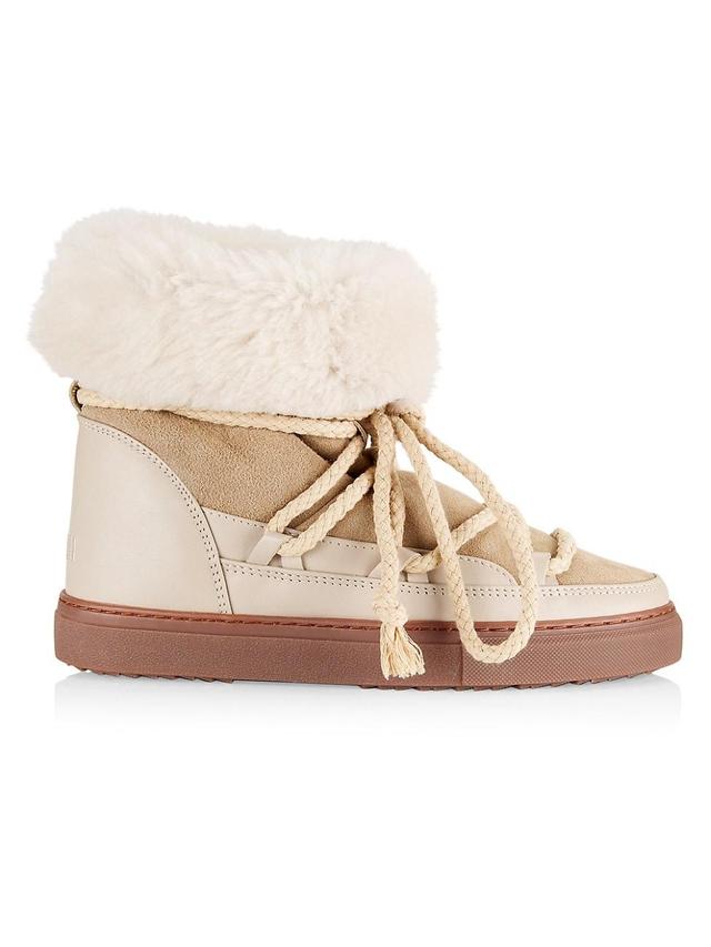 Womens Shearling & Leather High-Top Sneakers Product Image