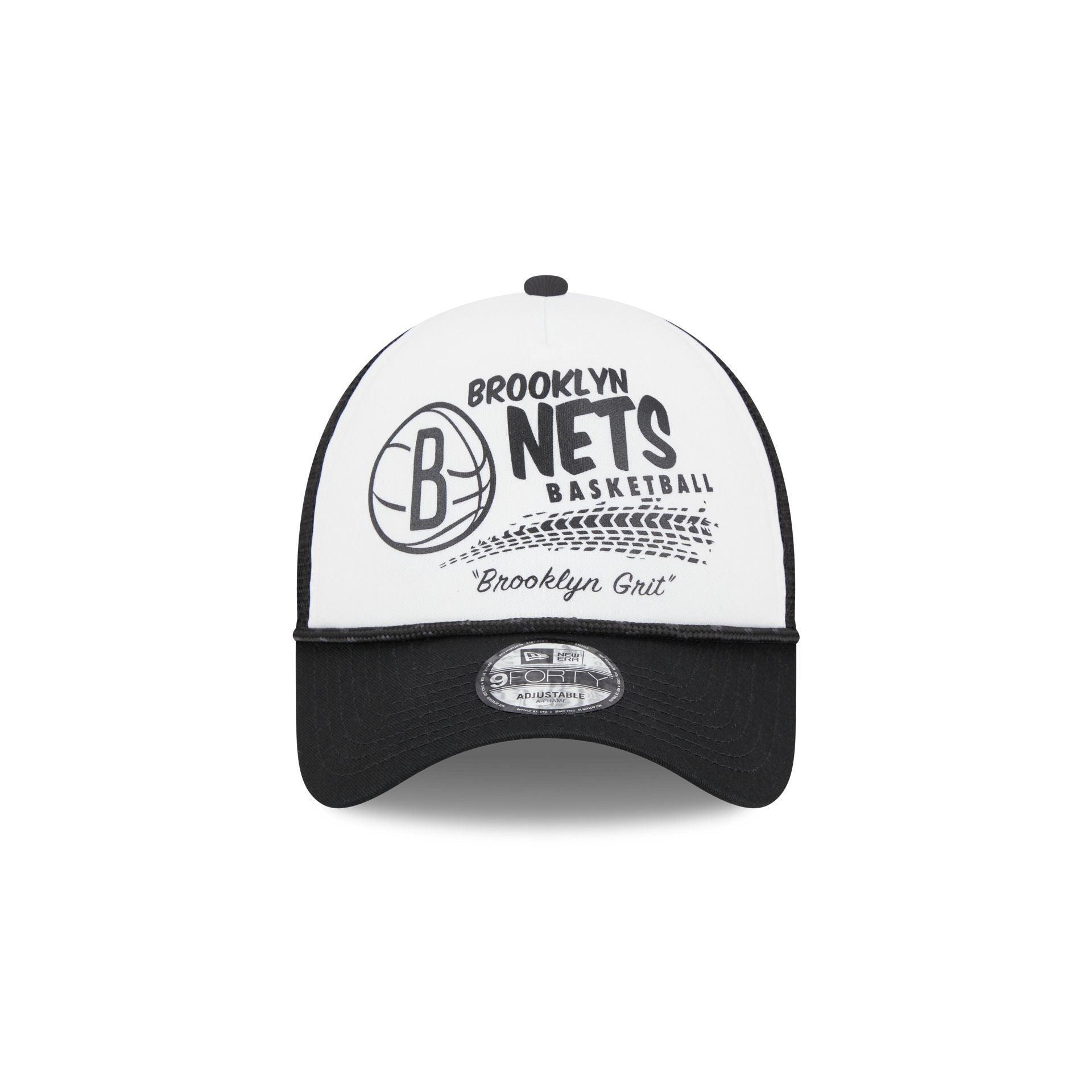 Brooklyn Nets 2024 Rally Drive White 9FORTY A-Frame Trucker Hat Male Product Image