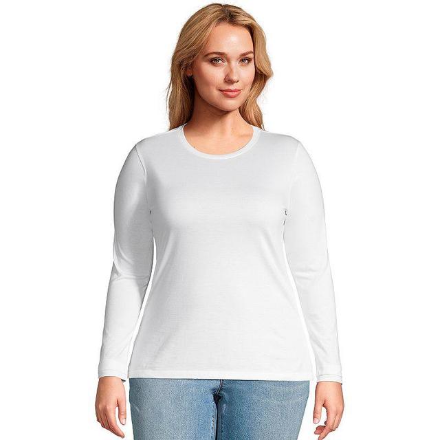 Plus Size Lands End Relaxed Supima Cotton Crewneck Tee, Womens Purple Cloud Product Image