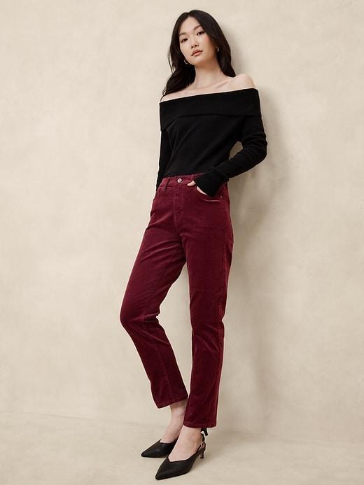 High-Rise Slim Corduroy Pant Product Image