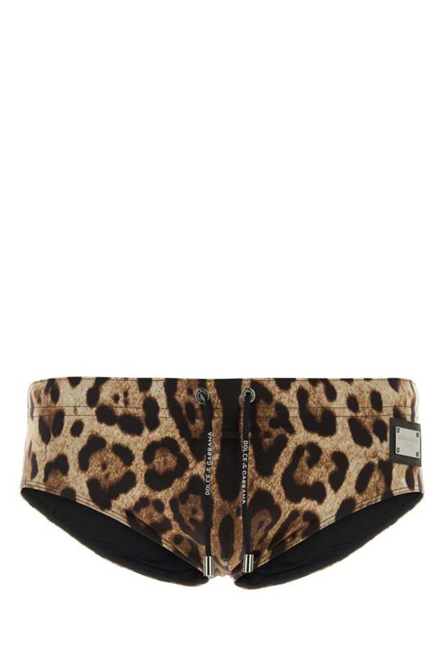 Leopard Print Nylon Swim Brief In Multicolor Product Image