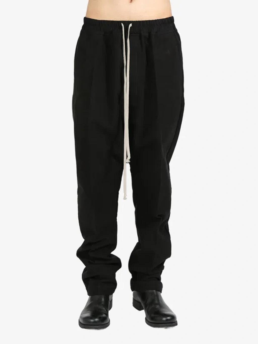 Black Drawstring Trousers In 09 Black Product Image