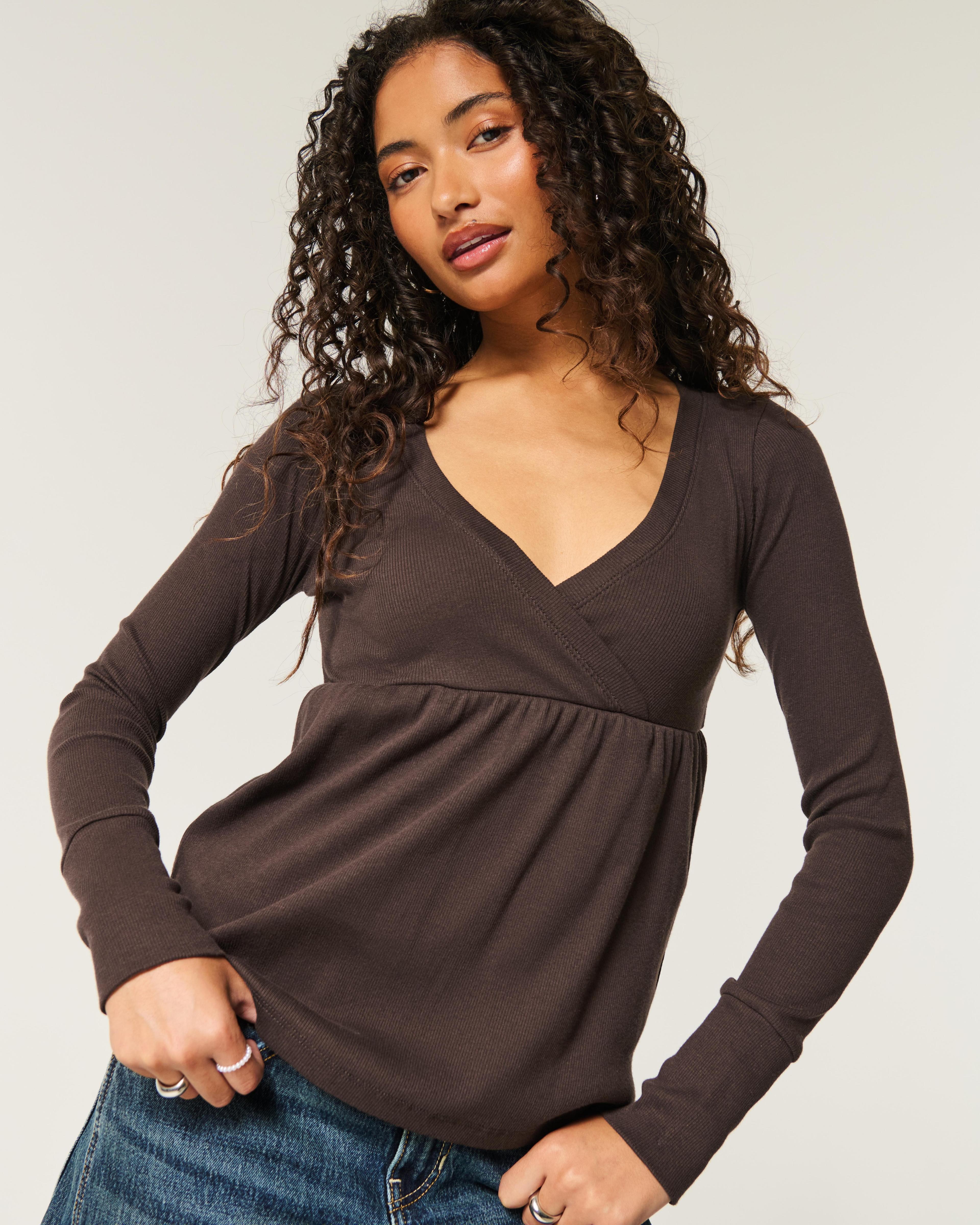 Easy Wrap-Front Babydoll Top Product Image