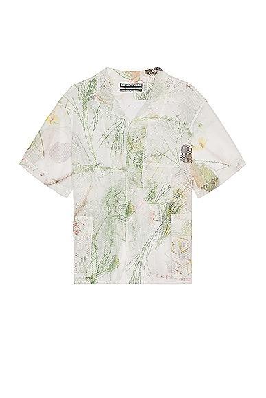 Desert Brush Printed Mesh Short Sleeve Cargo Shirt Product Image