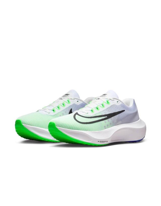 Nike Running Zoom Fly 5 sneakers in green and blue Product Image