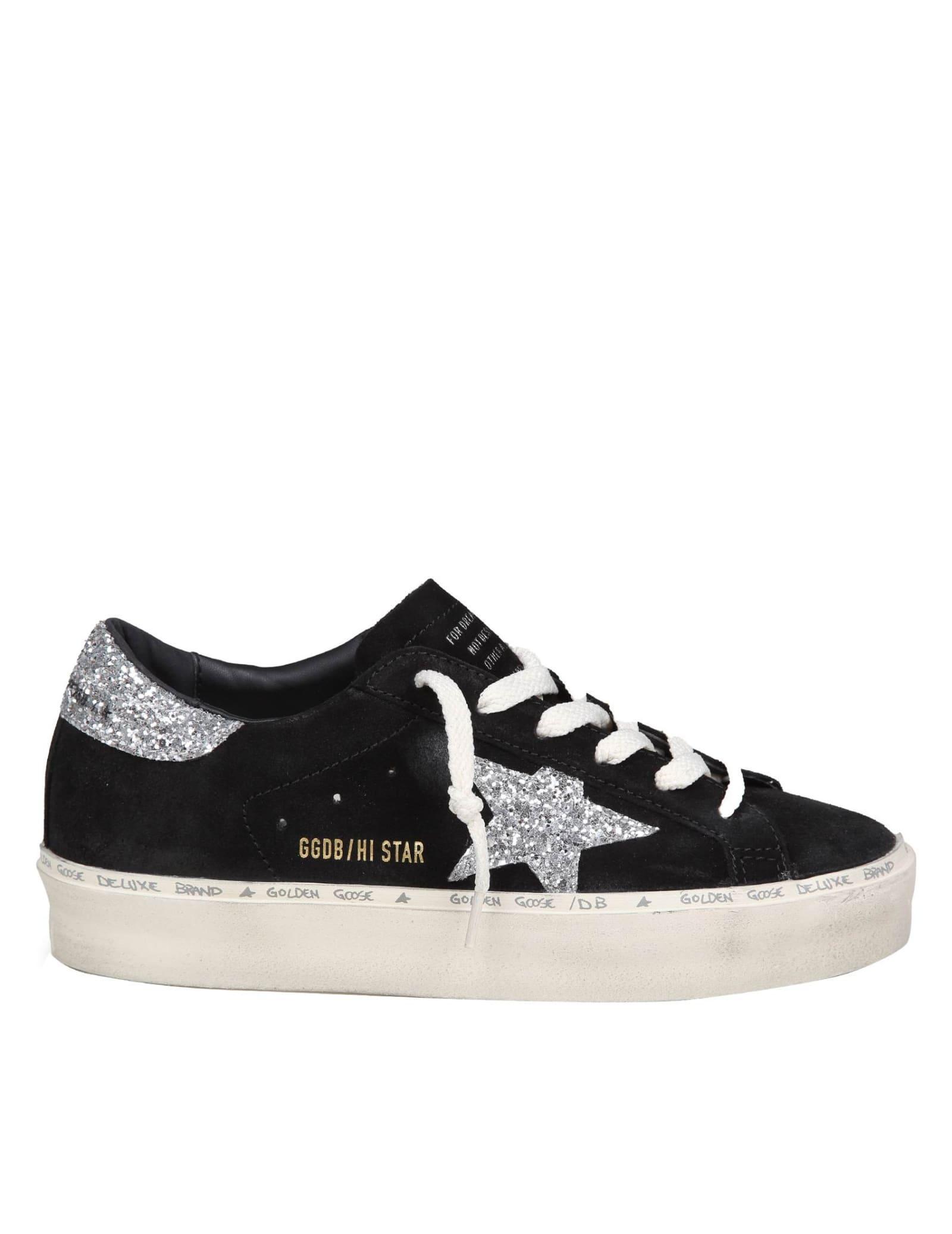 Hi Star Sneakers In Black/silver Suede Product Image