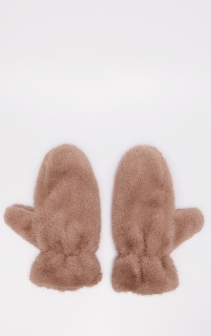 Mushroom Faux Fur Soft Mittens Product Image