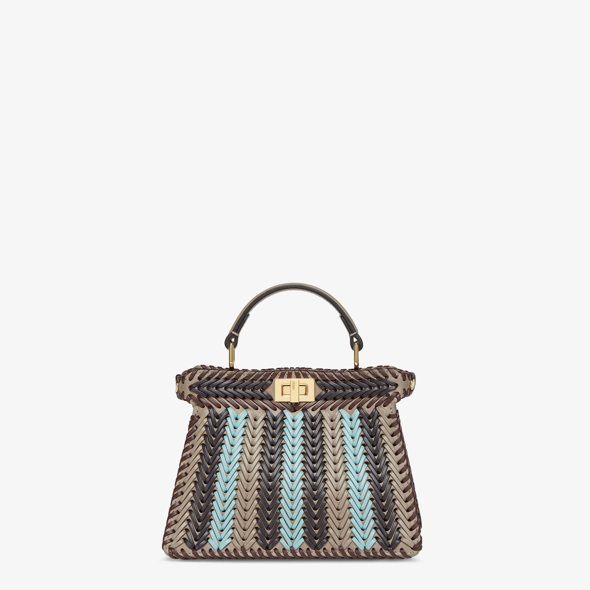 Peekaboo ISeeU PetiteMulticolor interlaced leather bag Product Image