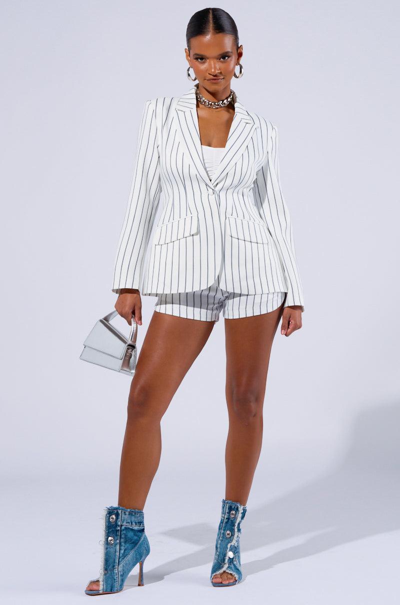 GRETA PINSTRIPE SHORTS Product Image