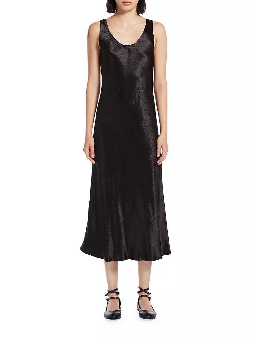 Talete Satin Scoopneck Midi-Dress Product Image