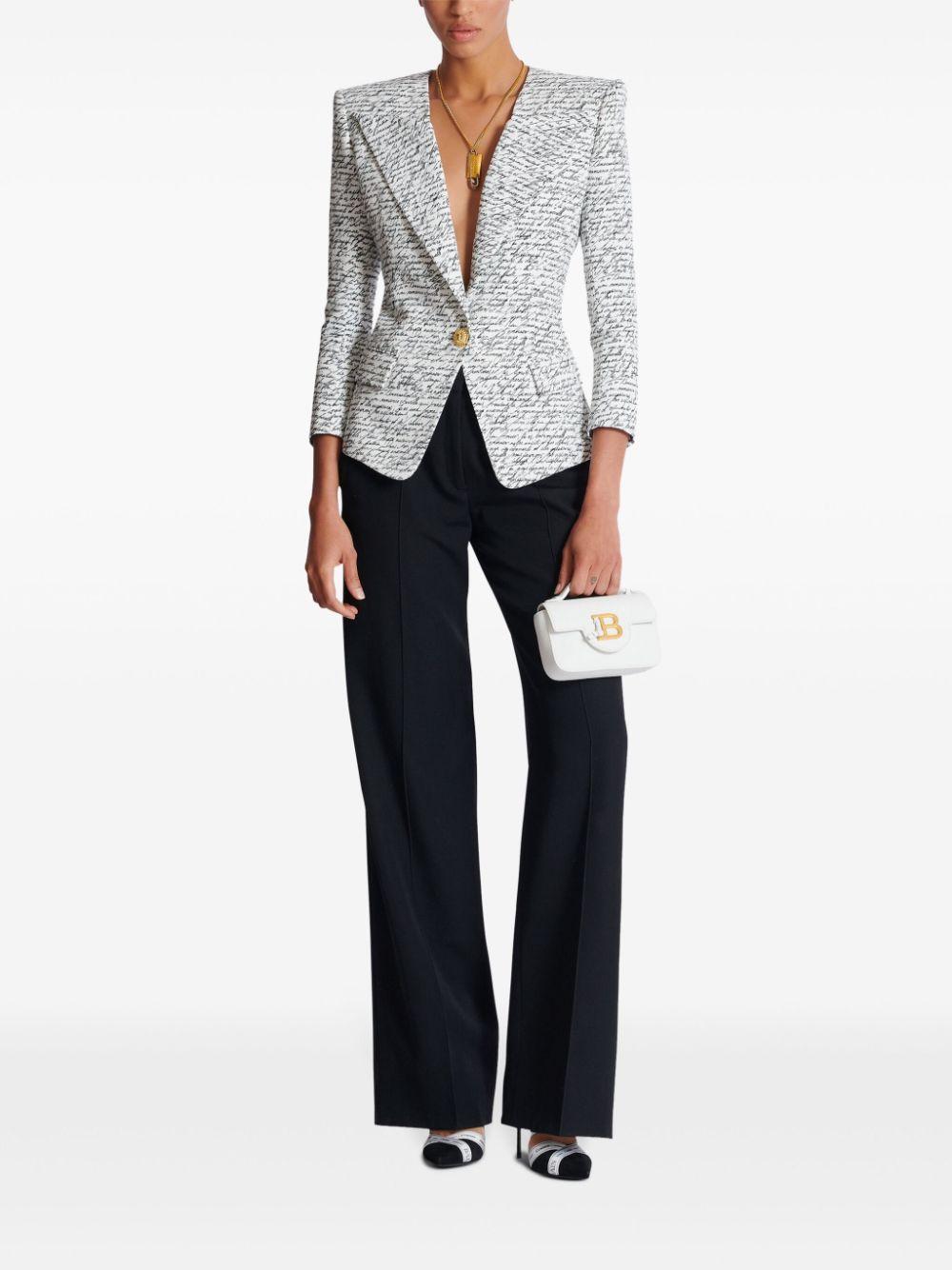 BALMAIN Love Letter Tailored Jacket In White Product Image