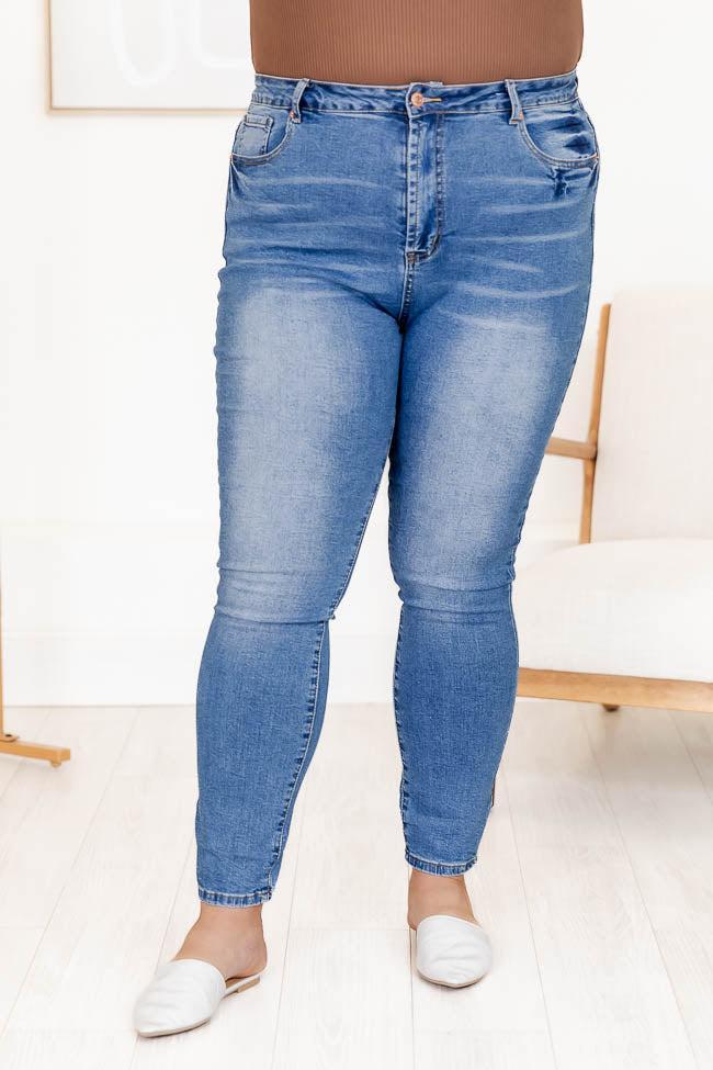 Blaire Medium Wash Ultra High Rise Skinny Jeans FINAL SALE Product Image