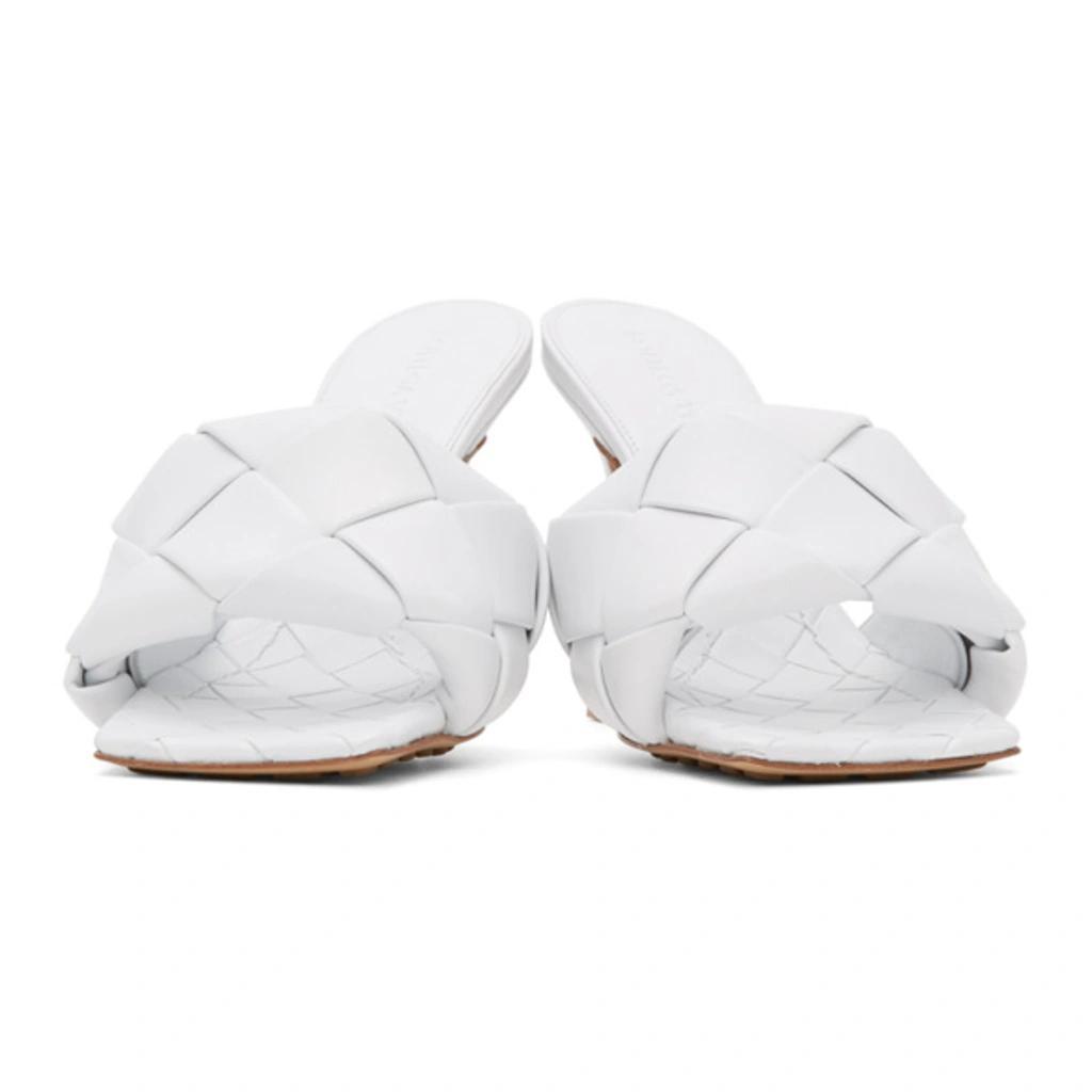 White Intrecciato Lido Heeled Sandals In 9122 Optwh Product Image