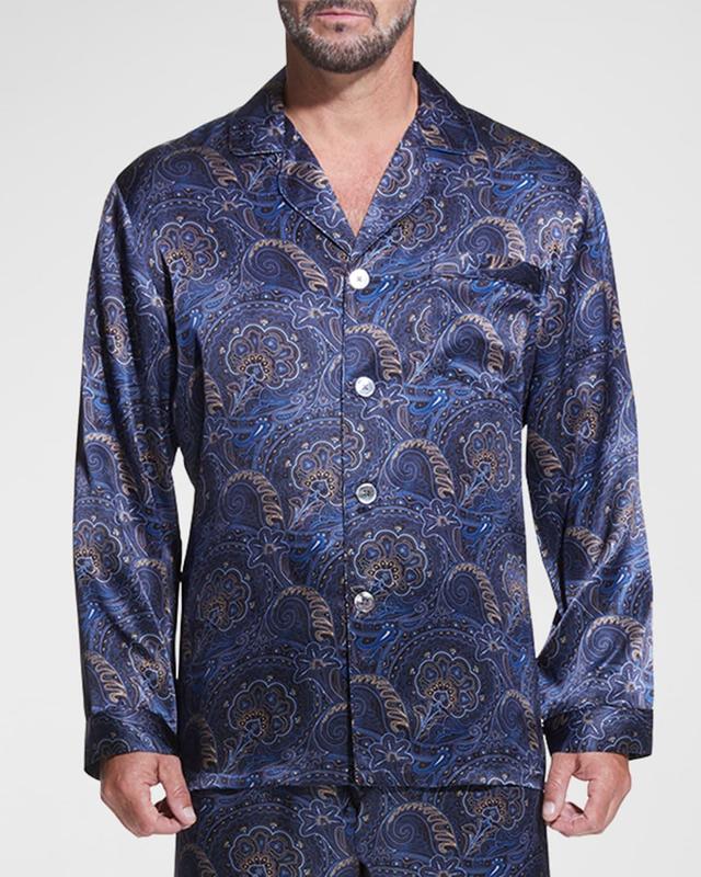 Mens Silk Paisley Pajama Set Product Image