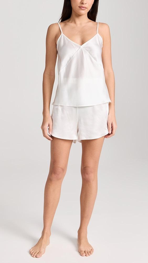 Petite Plume Mulberry White Silk Short Set | Shopbop Product Image