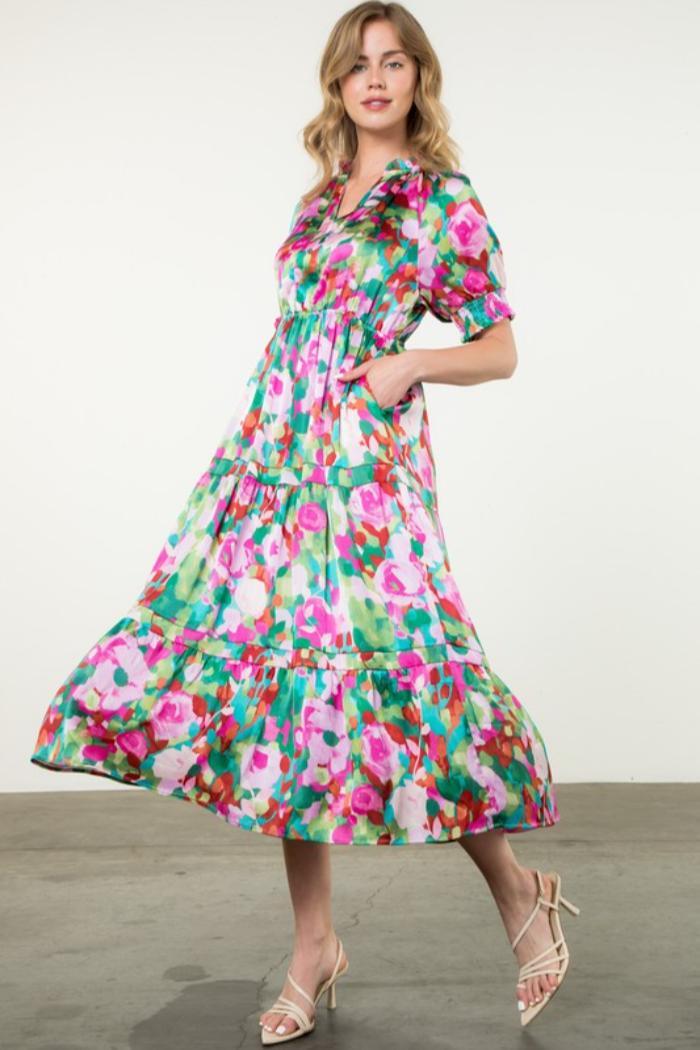 Floral Tiered Midi Dress product image