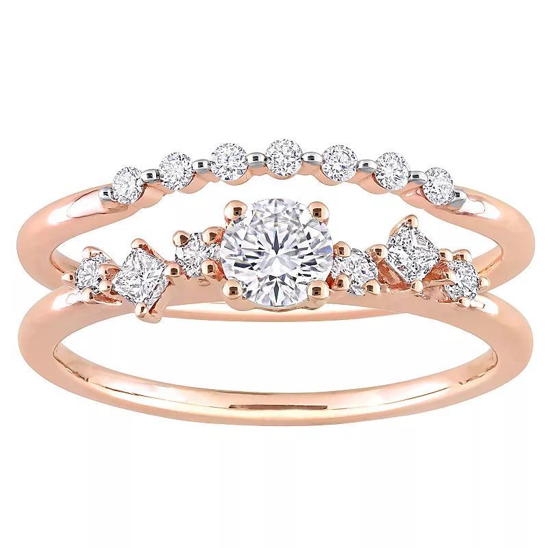 Stella Grace 14k Rose Gold 5/8 Carat T.W Multi-Shape Diamond Bridal Rings Set, Womens, 14k Rsgold Product Image