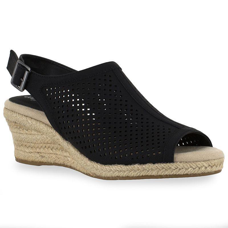 Easy Street Stacy Womens Espadrille Wedges Grey Product Image