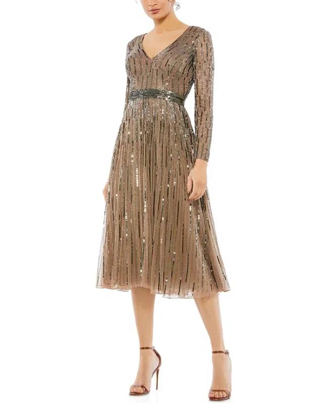 Embellished Cocktail Dress In Beige Product Image